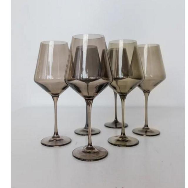 Estelle Colored Wine Stemware - Set of 6 {Gray Smoke}