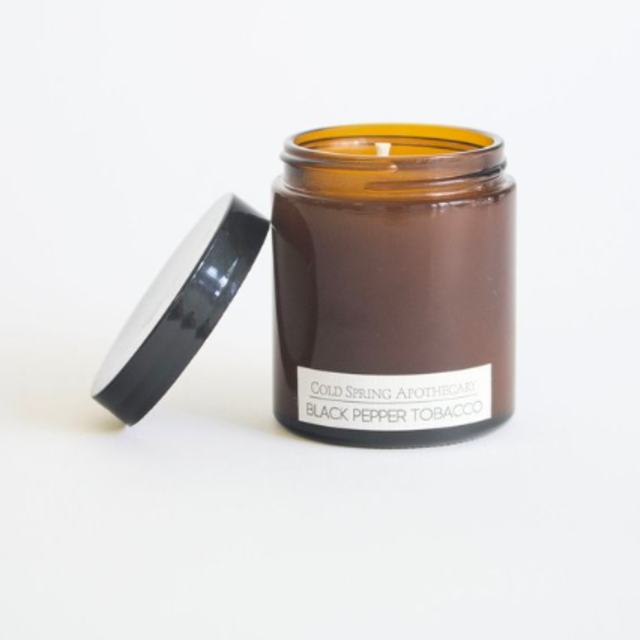 Cold Spring Apothecary Black Pepper & Tobacco Travel Candle