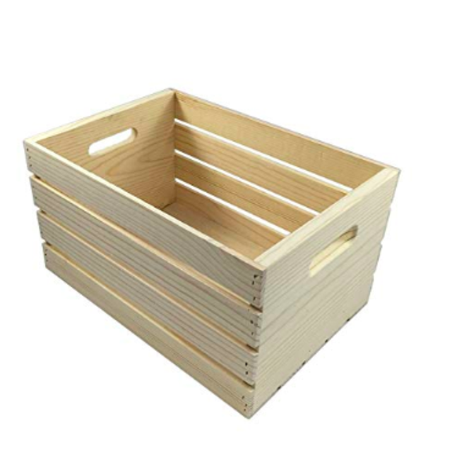 Candysweet Crates and Pallet - Large Wood Crate - 18in x 12.5in x 9.5in