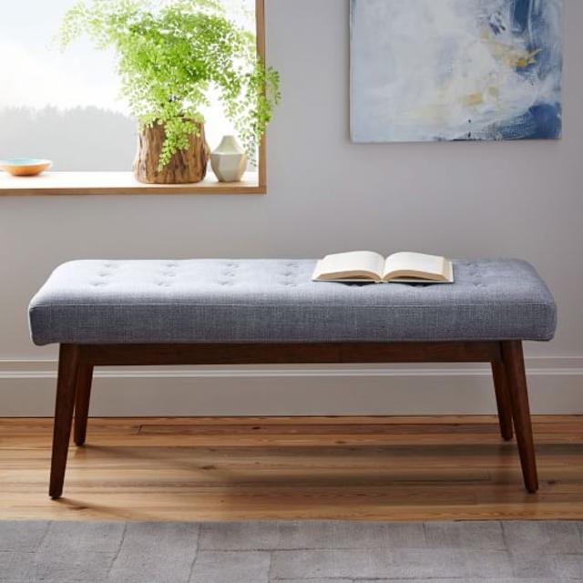 Mid-Century Upholstered Bench