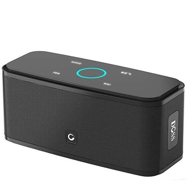 Amazon DOSS Touch Wireless Bluetooth V4.0 Portable Speaker with HD Sound and Bass, 12H Playtime, Built-in Mic, Portable Wireless Speaker Compatible with iPhone, Samsung (Black)