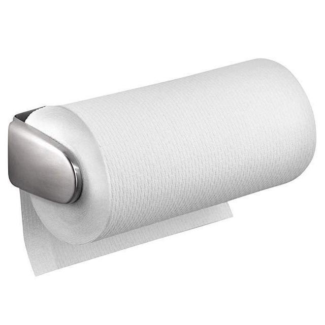 Amazon mDesign Wall Mount Paper Towel Holder & Dispenser, Brushed Stainless Steel