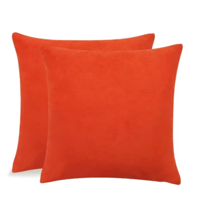 WAYFAIR Set of 2 Orange Dugan Soft Microsuede Throw Pillows