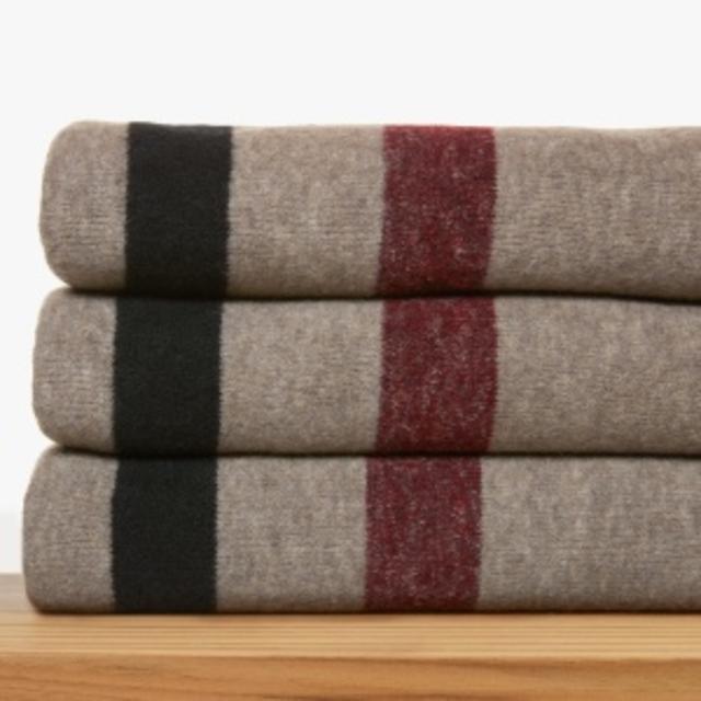 MERINO BLEND STRIPED BLANKET