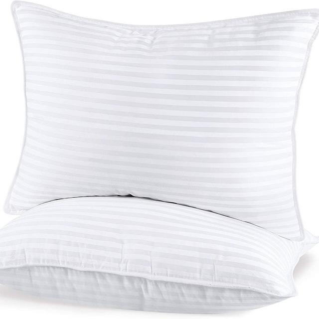 Utopia Bedding (2 Pack) Premium Plush Pillow - Fiber Filled Bed Pillows - Queen Size 20 x 28 Inches - Cotton Blend Pillows for Sleeping - Fluffy and Soft Pillows