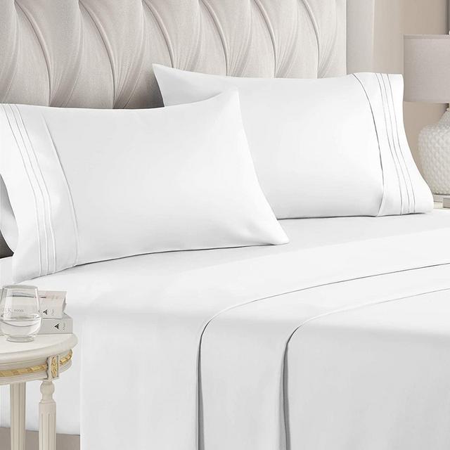 Queen Size Sheet Set - 4 Piece Set - Hotel Luxury Bed Sheets - Extra Soft - Deep Pockets - Easy Fit - Breathable & Cooling Sheets - Wrinkle Free - Comfy - White Bed Sheets - Queens Sheets – 4 PC