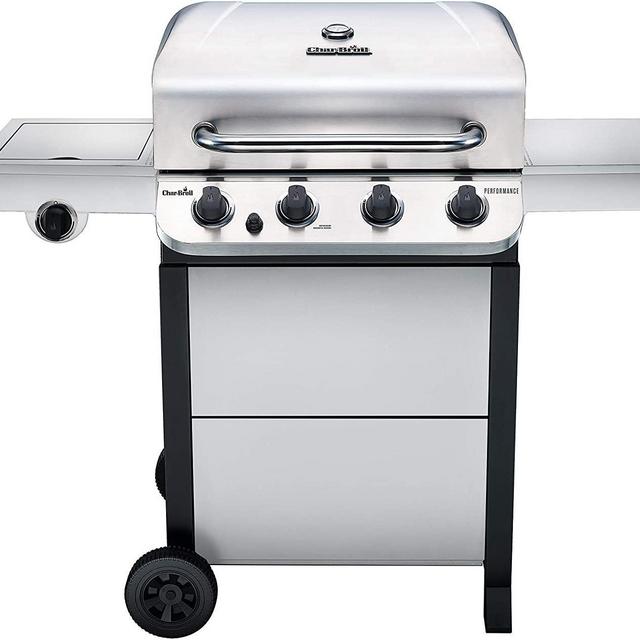 Char-Broil 463377319 Performance 4-Burner Cart Style Liquid Propane Gas Grill, Stainless Steel & Performance Grill Cover, 3-4 Burner: Large