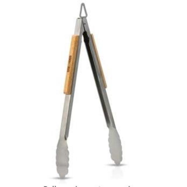 GRILLHOGS Drop Kick Your Old Tongs, 16-Inch Barbecue Tongs are The Only Equipment That Can Handle Your Massive Meat, Stainless Steel + Oak Wood BBQ Tongs, Premium Grill Tongs
