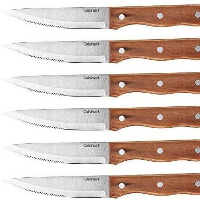 Cuisinart C55W-S6STK Advantage Cutlery 6-Piece Triple Rivet Walnut Steak Knife Set