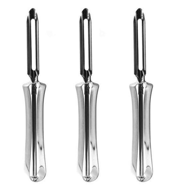 Vegetable Peeler, Stainless Steel Rotary Peeler for Potatoes Carrots Apples Pears (Set of 3) By Lechay