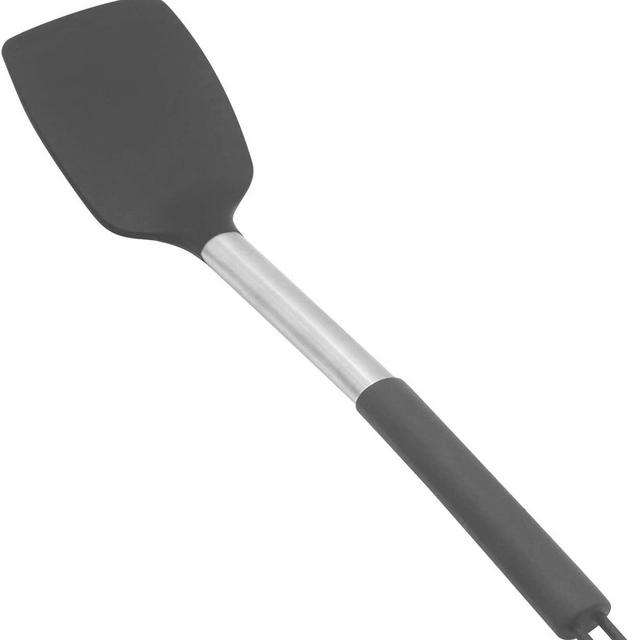 KUFUNG Stainless Steel Handle Silicone nonstick spatulas, High Heat Resistant to 480°F, KUFUNG Food Grade Turner, BPA Free, Spatula for for Fish, Eggs, Pancakes, Wok (Grey)