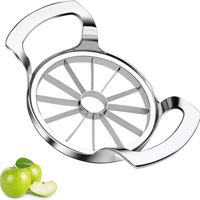 Sinnsally Apple Slicer,12-Blade Large Apple Corer and Slicer,Heavy Duty Apple Cutter,Stainless Steel Ultra-Sharp Fruit Corer Peeler & Slicer,Wedger,Decorer Tool,Divider for Up To 4 Inch Apples