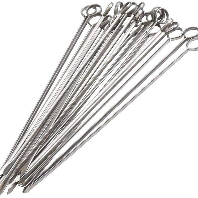 Blue Donuts 24 Pack Kabob Skewers for Grilling 12 Inch - BBQ Grill Grilling Accessories, Stainless Steel
