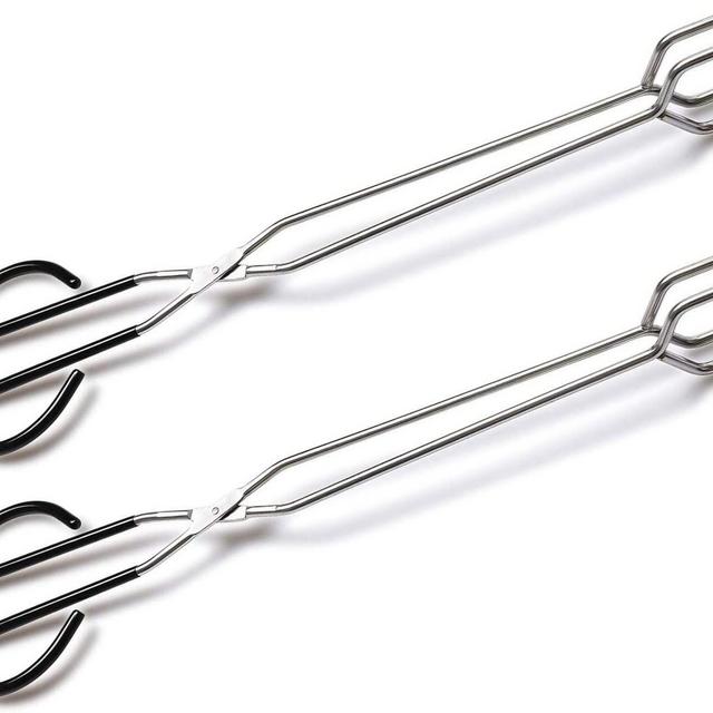 Stainless Steel Kitchen Tongs, Hiash 16 Inch Extra Long Scissor Tongs with Comfortable Handle for Barbecue Grilling 2ps