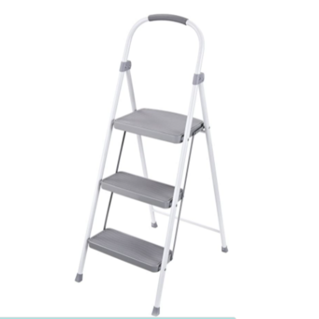 Rubbermaid RMS-3 3-Step Steel Step Stool, 225-pound Capacity, White