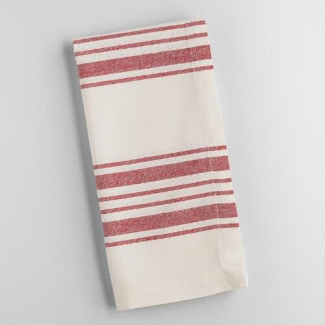 Red Villa Stripe Napkins Set of 4