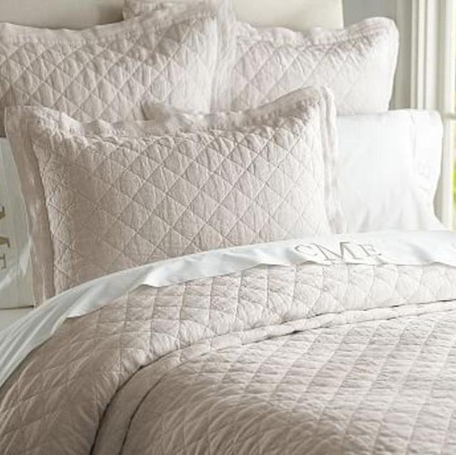 Belgian Flax Linen Diamond Quilt & Sham