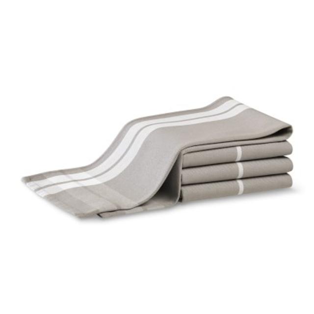 Plainweave Windowpane Towels, Set of 4, Drizzle