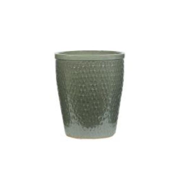 12.75 in. Wet Cement Stoneware Tall Egg Pot