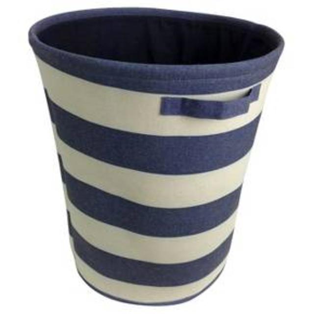 Striped Fabric Floor Bin Round Navy - Pillowfort™