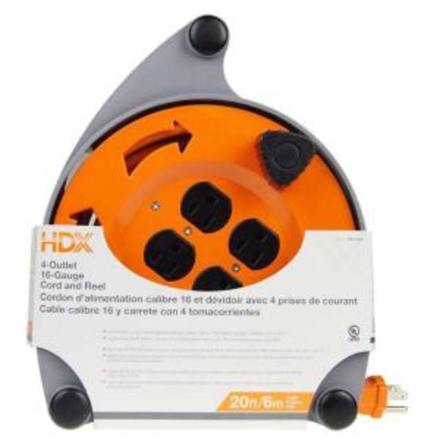 20 ft. 16/3 Cord Reel with 4-Outlets