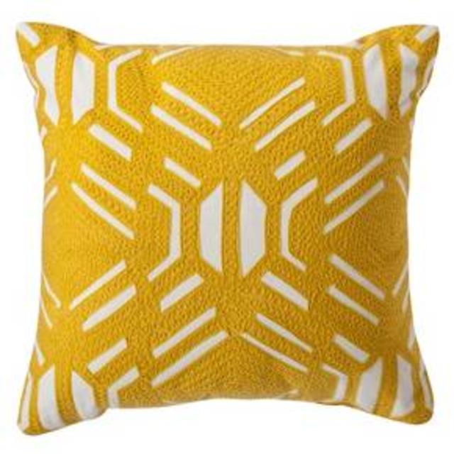 Yellow Patterned Decorative Throw Pillow (16"x16") - Room Essentials™