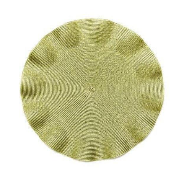 Deborah Rhodes Ruffle Round Placemat in Moss