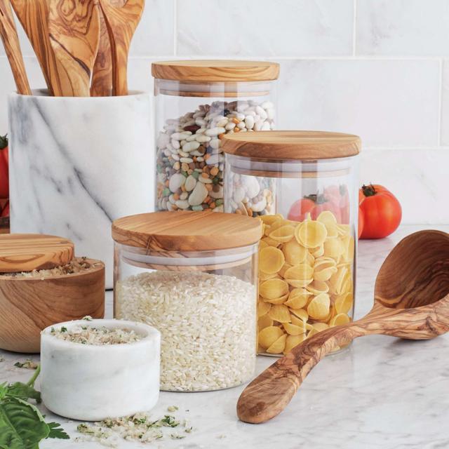 Glass Canister with Olivewood Lid (60 oz.)