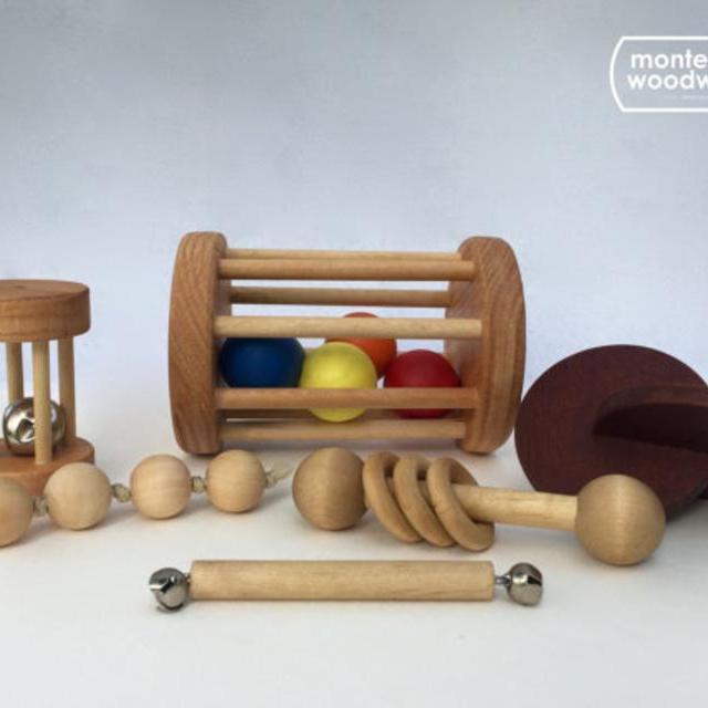 Montessori Baby Set of 6 Toys -- Montessori Infant Set -- Motor Development Set
