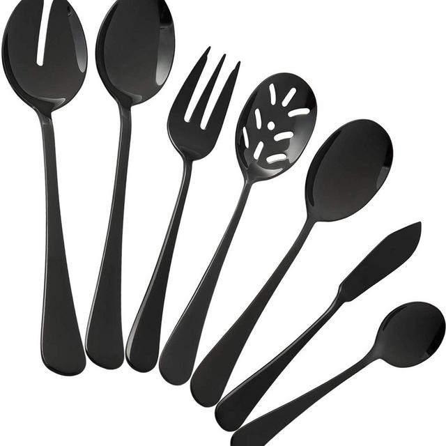 Black Serving Utensils Set