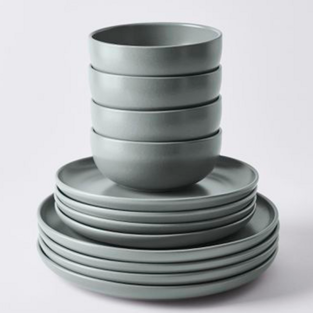 Modern Classic Ceramic Dinnerware - Slate Green