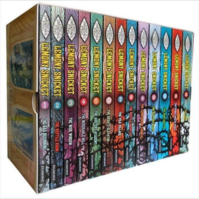 A Series of Unfortunate Events Lemony Snicket 13 Books Collection Pack Set (Includes the Bad Beginning, the Reptile Room, the Wide Window, the Miserable Mill, the Austere Academy, the Grim Grotto, the Penultimate Peril, the End) Paperback – 2014