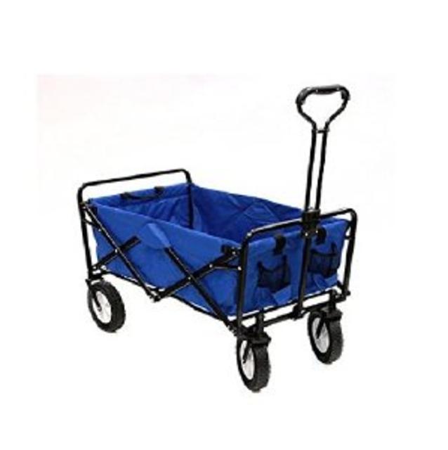 Mac Sports Collapsible Folding Utility Wagon Garden Cart Shopping Beach Blue