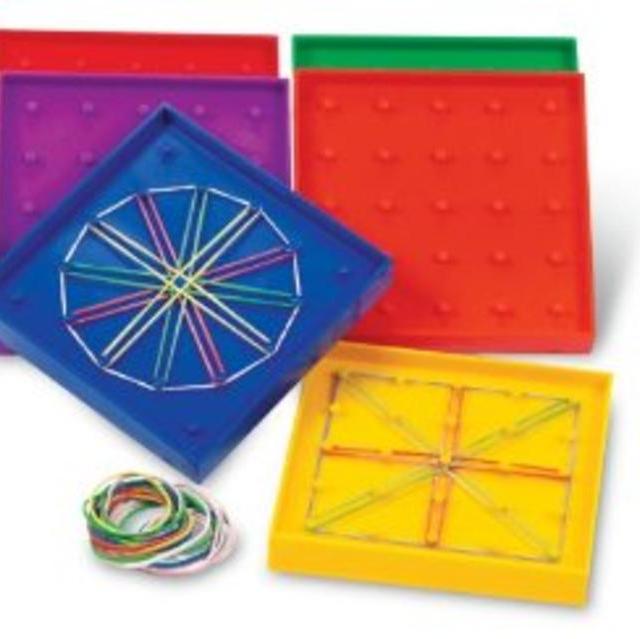 Learning Resources 5-Inch Double-Sided Assorted Geoboard, Set of 6