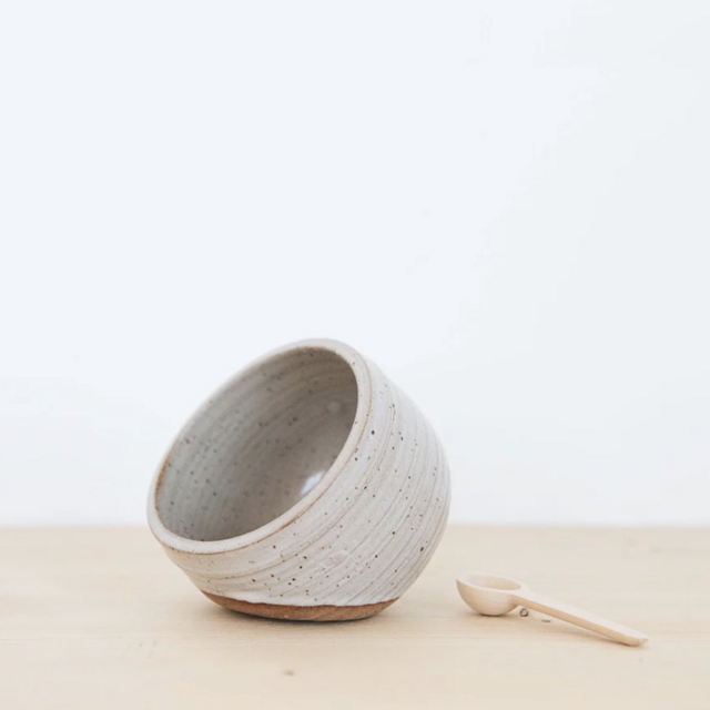 Ceramic Salt Cellar with Spoon