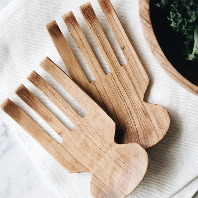 Olive Wood Salad Claws
