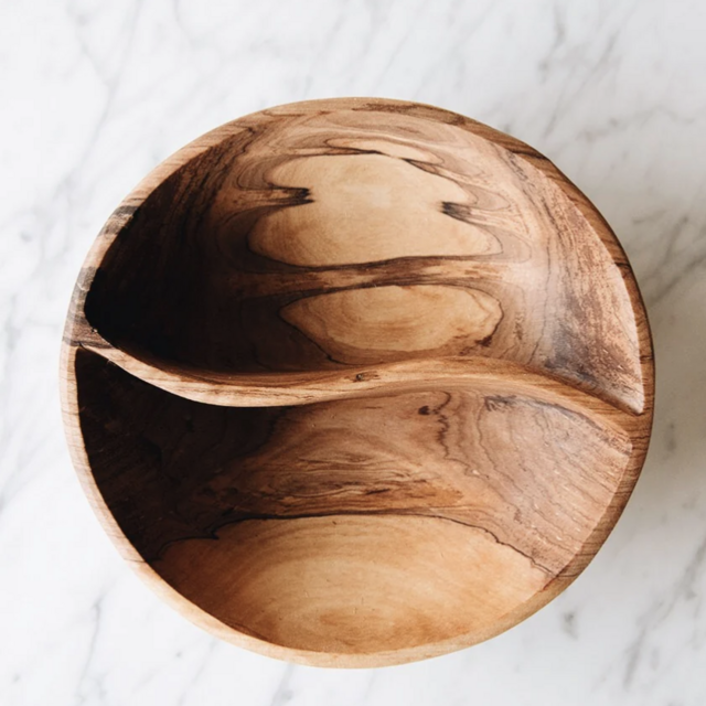 Wild Olive Wood Serving Bowl