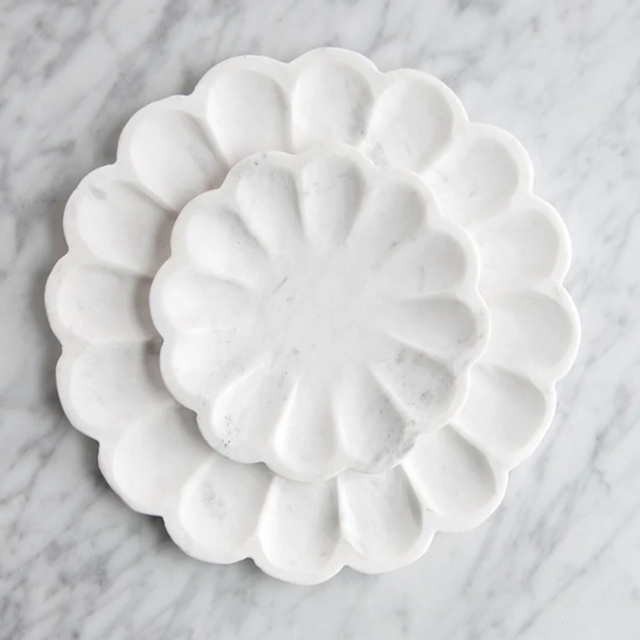 Scalloped Marble Tray