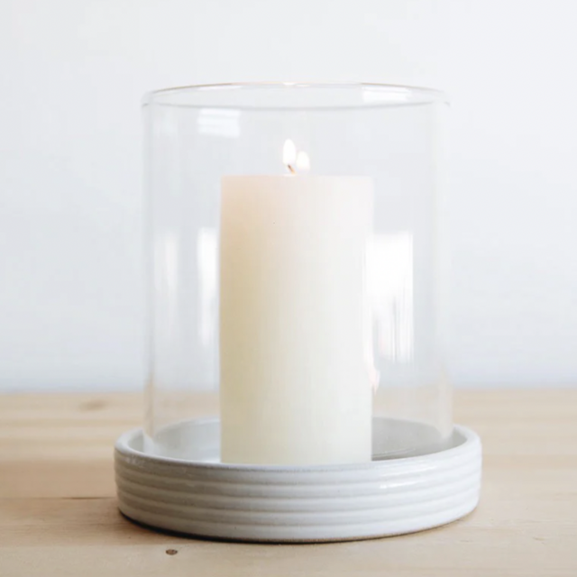 Stoneware Hurricane Candle Holder