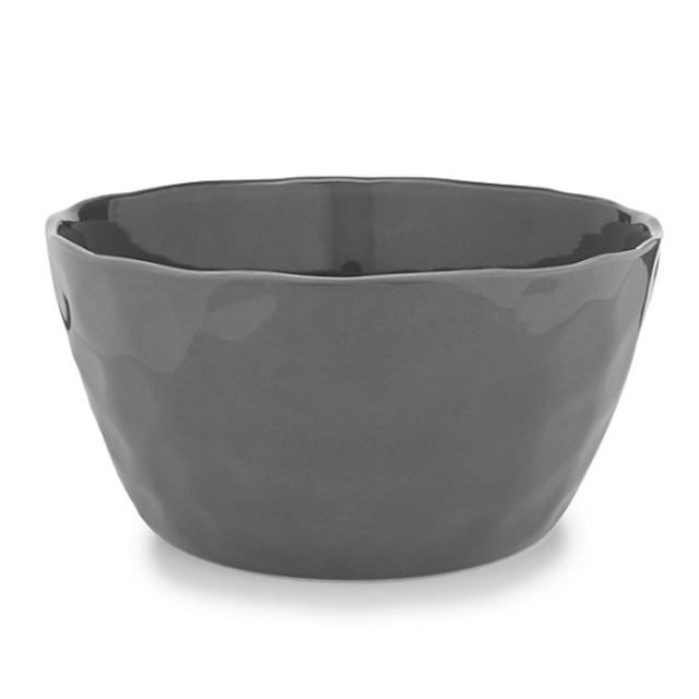 Noble ExcellenceNaturals Hammered Stoneware Serving Bowl (Grey)