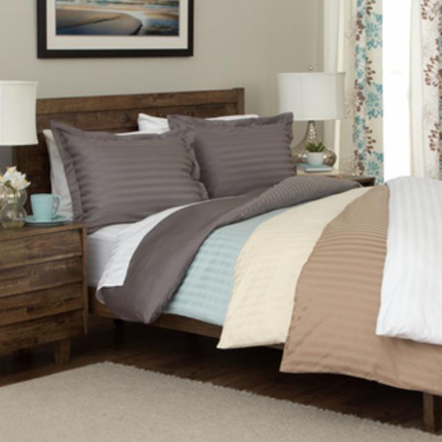 Andiamo Egyptian Cotton Woven Stripe 3-piece Duvet Cover Set