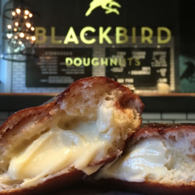 Coffee and Donuts at Blackbird donuts, Boston MA