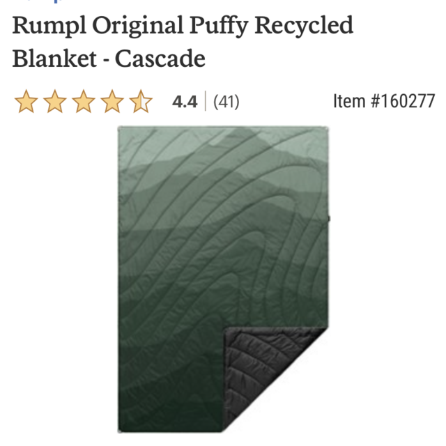 Rumpl Original Puffy Recycled Blanket - Cascade