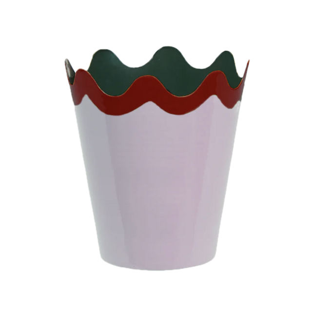 SCALLOP TOLE PLANTER IN LILAC, SMALL