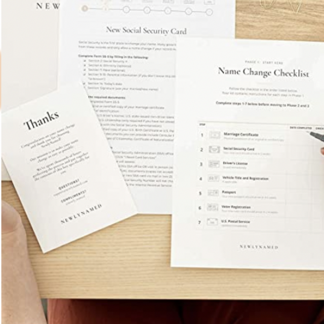 NewlyNamed Box Gift Card | Personalized Name Change After Marriage Kit