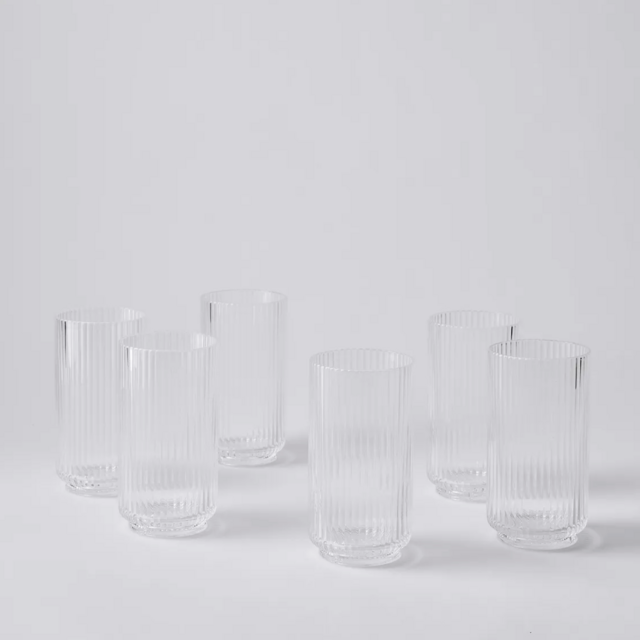 Tarhong - Mesa Acrylic Outdoor Drinkware - Tall Tumbler (set of 6) in Clear