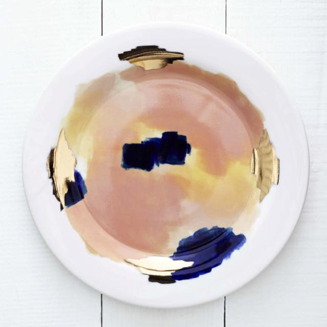 Canyon Series: Bryce Hand Painted Porcelain Dinner Plate with 14K Gold Luster