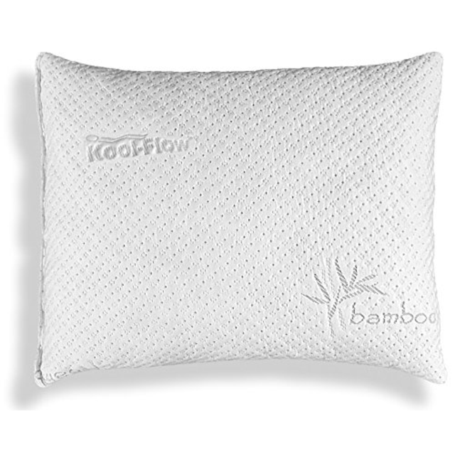 Pillows for Sleeping, Hypoallergenic Bed Pillow for Side Sleeper – ADJUSTABLE Loft Bamboo Memory Foam Pillow - Kool-Flow Micro-Vented Bamboo Cover, Washable - Premium - MADE IN THE USA – STANDARD