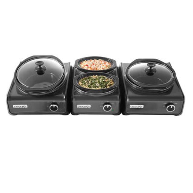 Crock-Pot® Hook Up® Connectable Entertaining System 3-Piece Set, Metallic Charcoal
