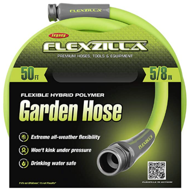 Flexzilla Garden Hose, 5/8 in. x 50 ft., Lightweight, Drinking Water Safe - HFZG550YW-E